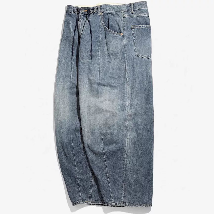Needles Style Heavyweight Washed Wide Leg Denim Jeans