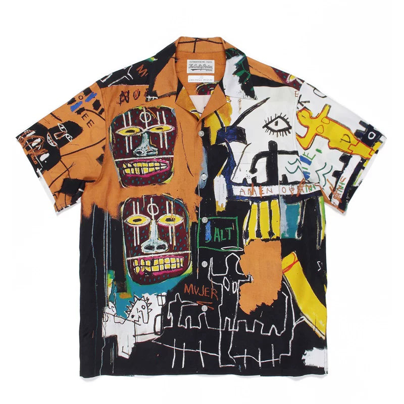 WACKO MARIA Basquiat Graphic Cuban Collar Shirt