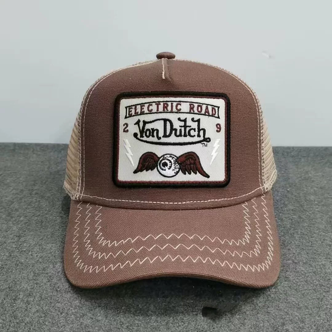 Von Dutch  Retro American Embroidery Mesh Trucker Hat