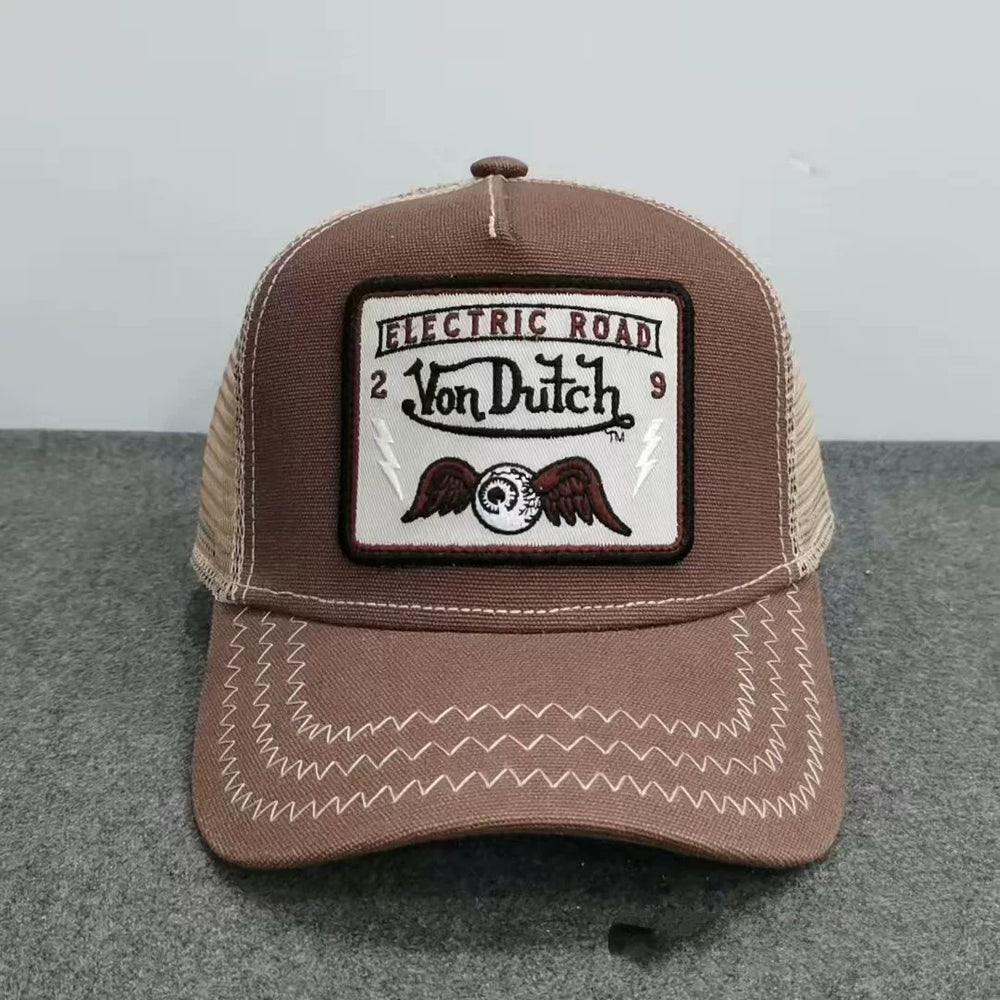 Von Dutch  Retro American Embroidery Mesh Trucker Hat