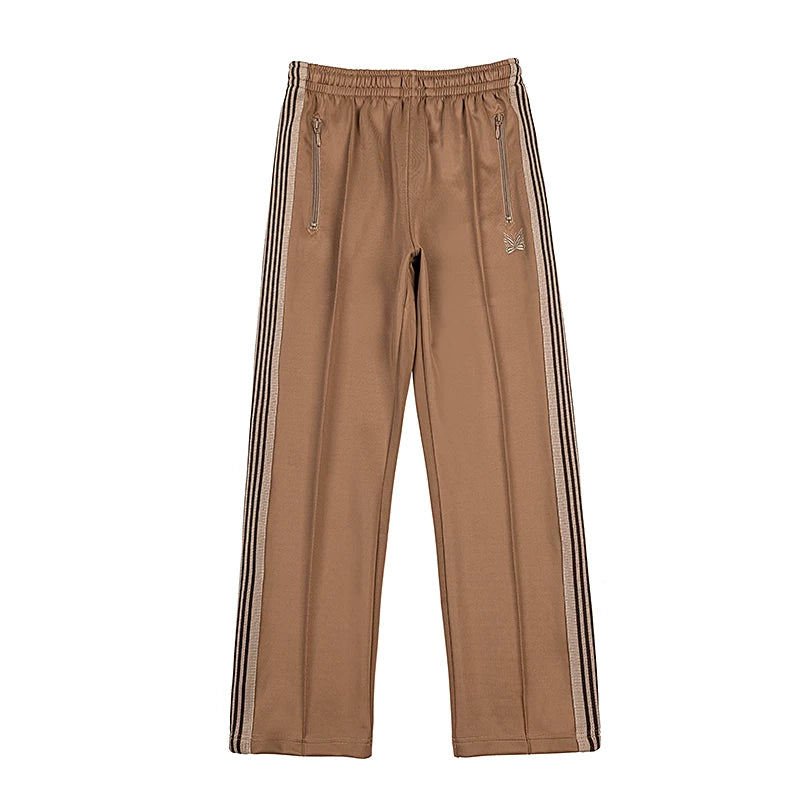 Needles Style Butterfly Embroidered Stripe Track Pants