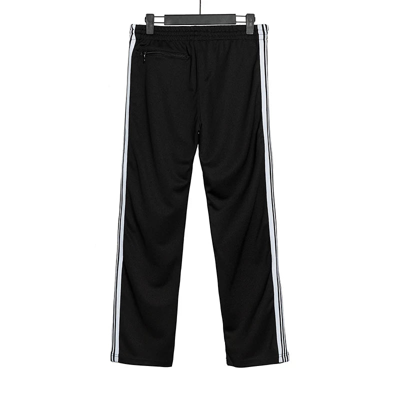 Needles Style Butterfly Embroidered Stripe Track Pants