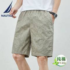 NAUTICA/Nordica Men's Shorts Summer New Business Casual Pants Men's Loose Fashion Pure Cotton Pentagram Pants (2)