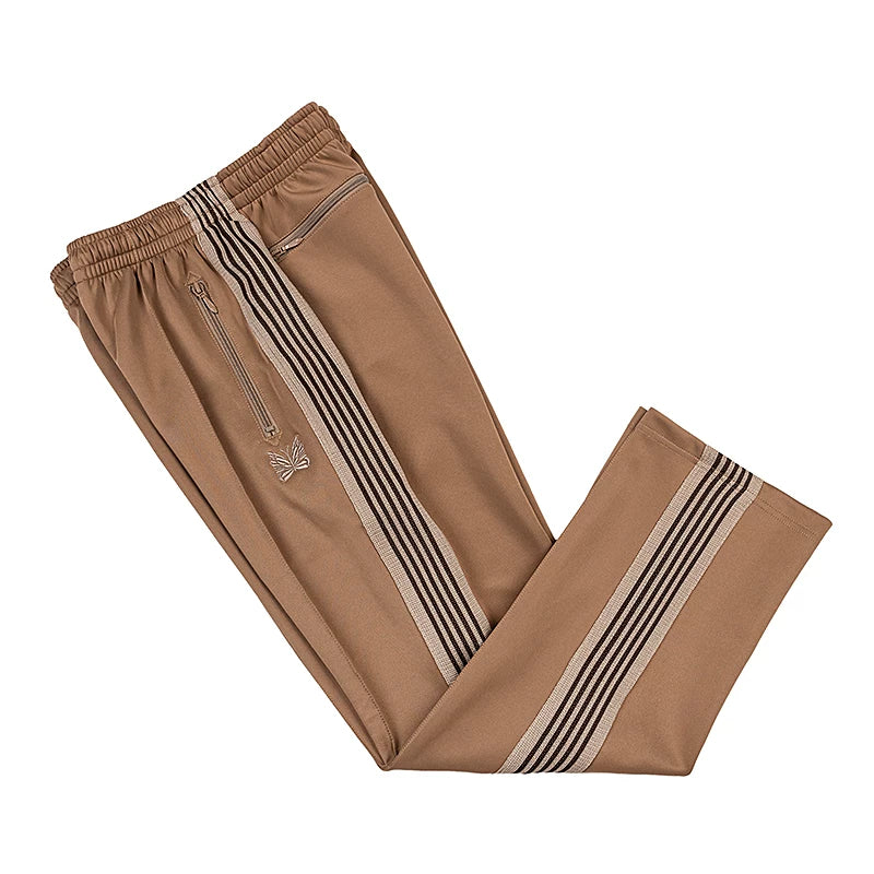 Needles Inspired Butterfly Embroidery Striped Straight Track Pants