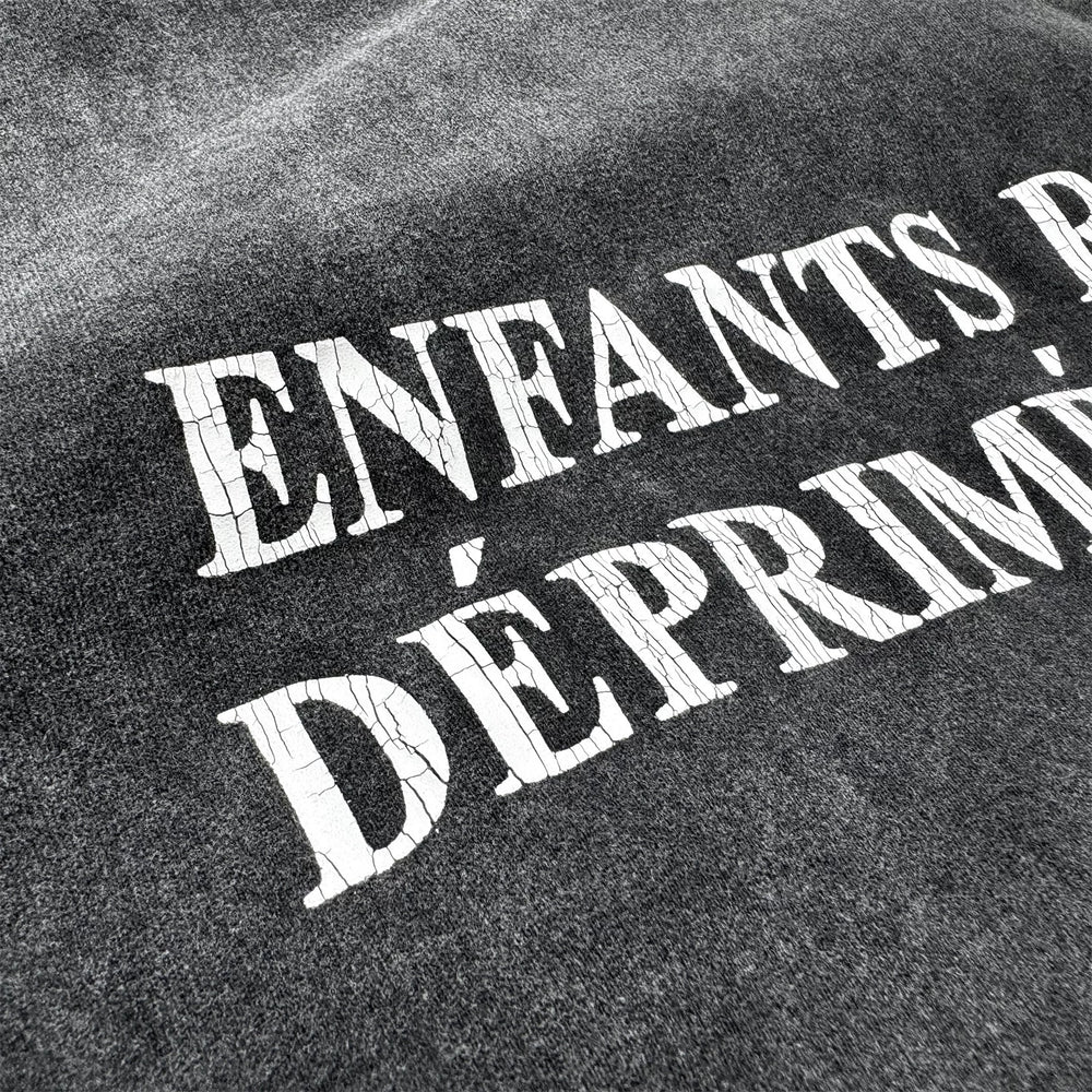 ERD melancholic Distressed Washed Cotton Graphic Tee