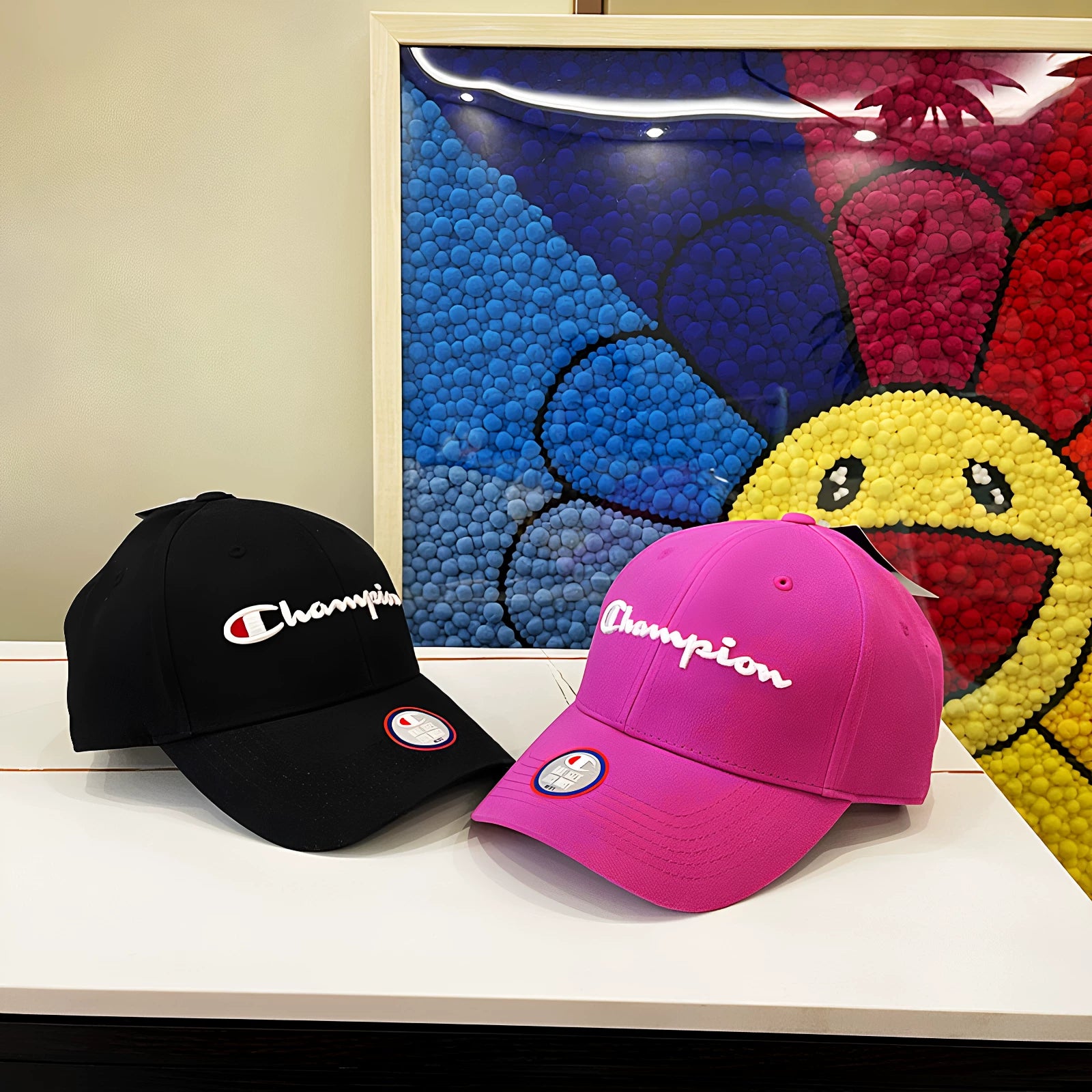 Champion Style Script Letter Embroidered Curved Baseball Cap