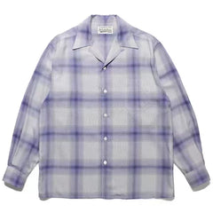 WACKO MARIA Check Open Collar Long Sleeve Shirt