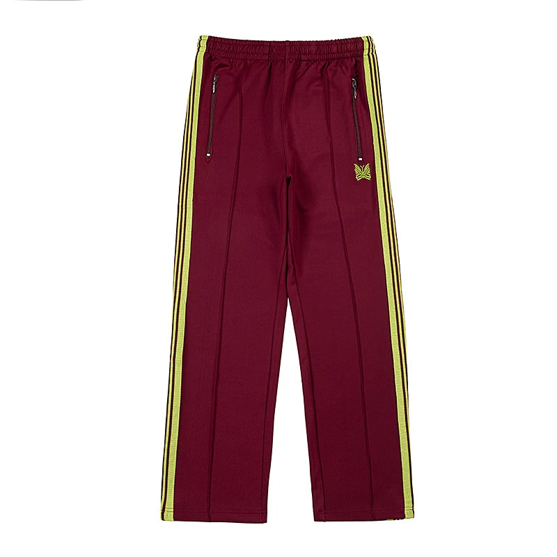 Needles Style Butterfly Embroidered Stripe Track Pants