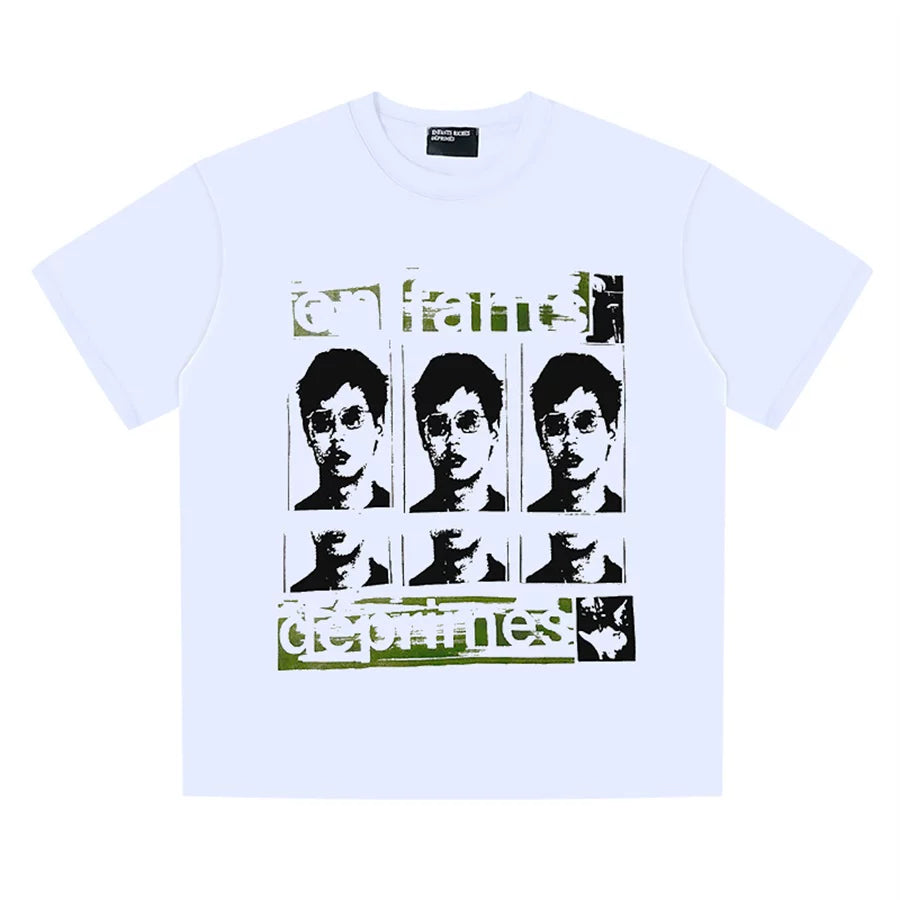 ERD Vintage Oversized Cartoon Graphic Tee Shirt