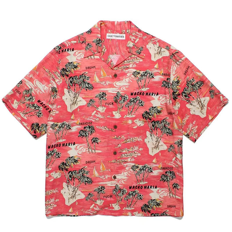 WACKO MARIA Palm Tree Sailing Boat Hawaiian Shirt