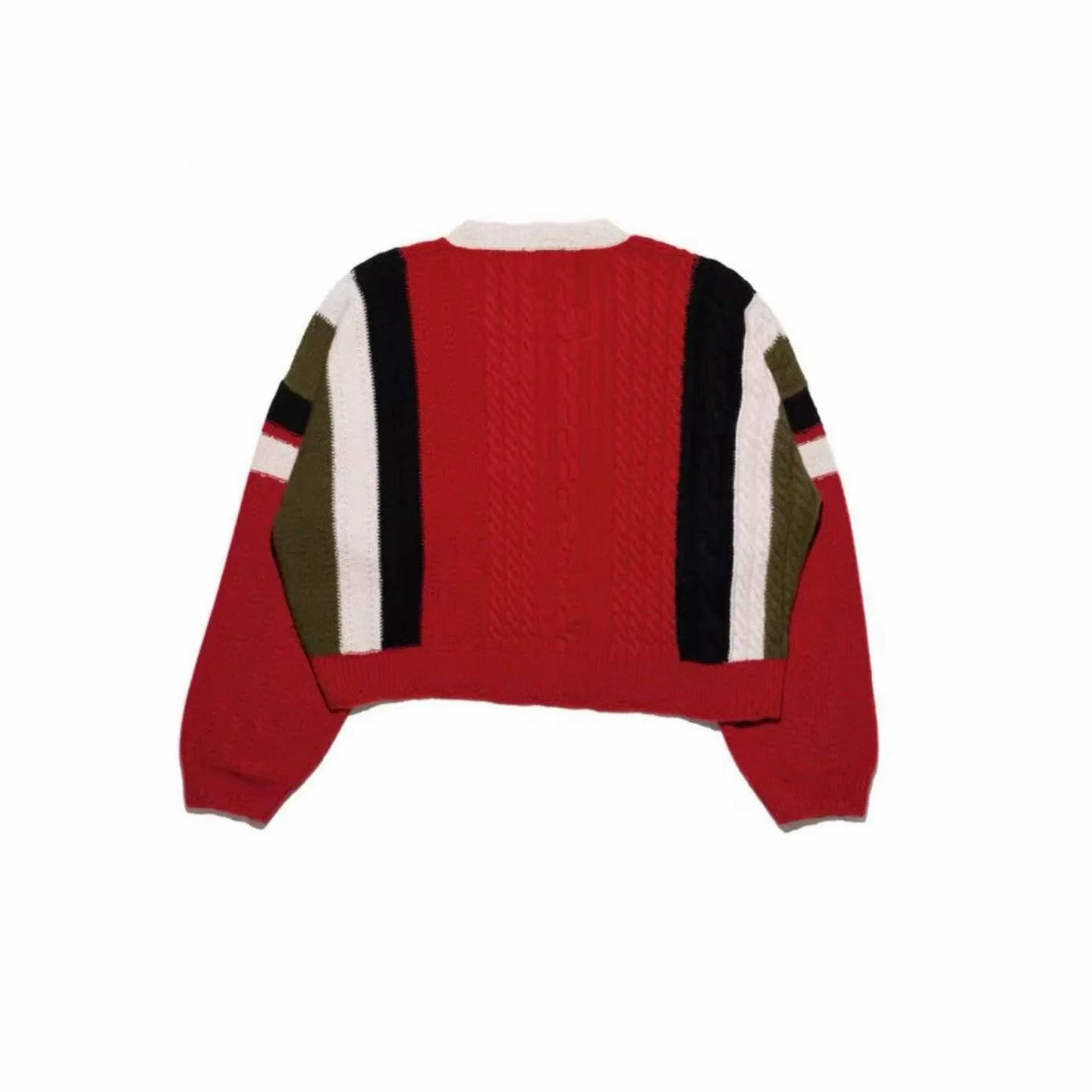 ERD's melancholic American Retro Contrast Stitching Sweater