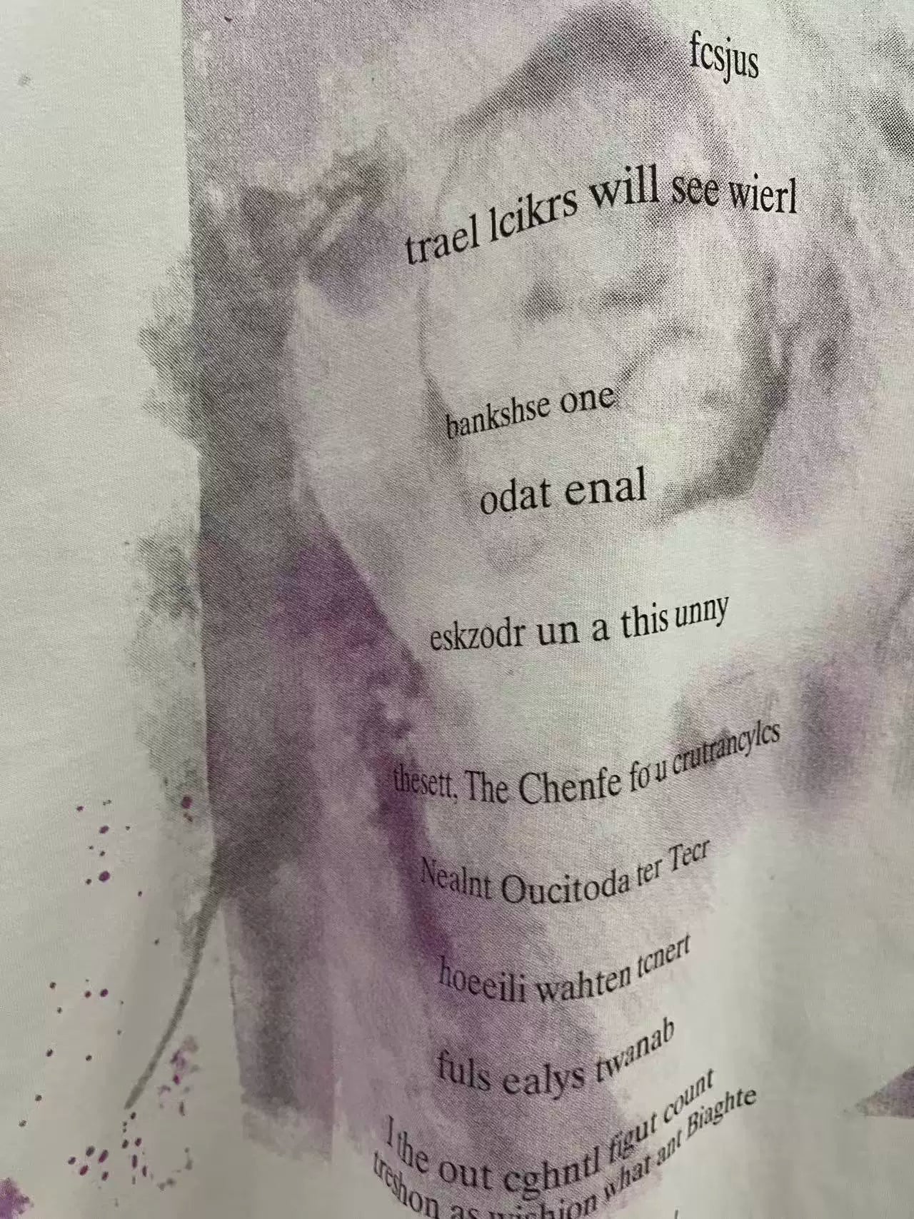 ERD's melancholic second-generation Vintage Mud White Slogan T-Shirt