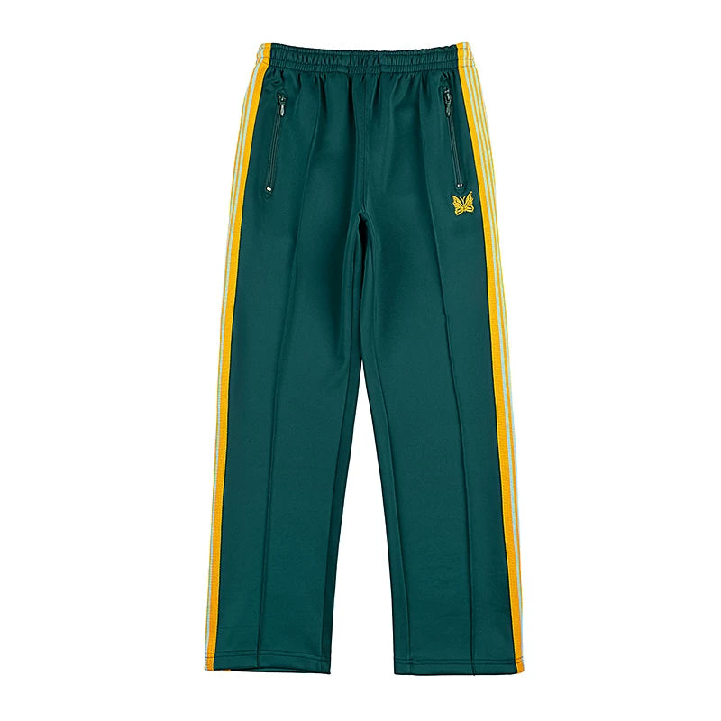 Needles Style Butterfly Embroidered Stripe Track Pants