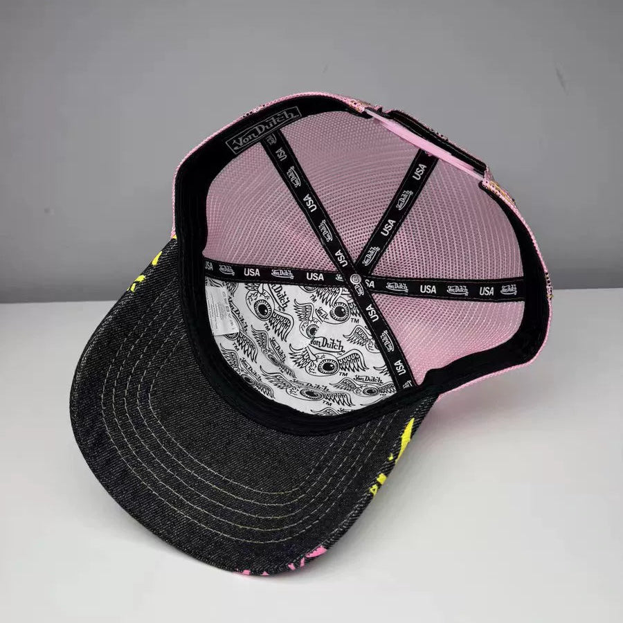 Von Dutch High Street Embroidered Mesh Trucker Hat