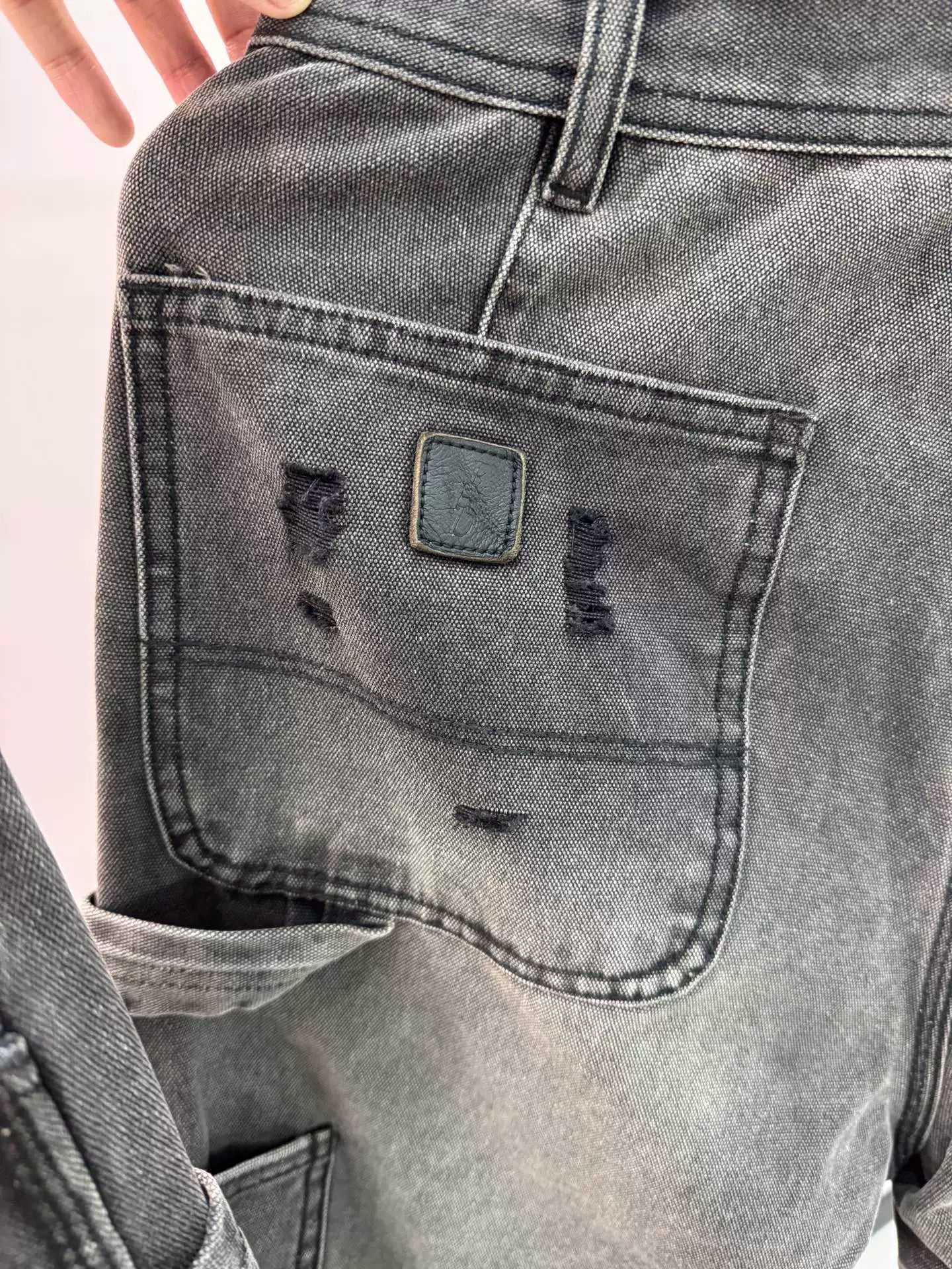 ERD melancholic rich second-generation High Street Distressed Straight Denim Pants