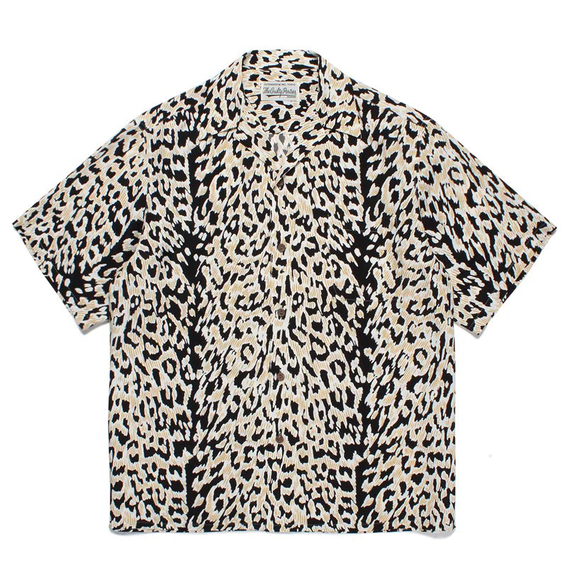 WACKO MARIA Style Leopard Print Hawaiian Shirt