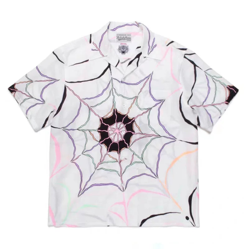 WACKO MARIA Inspired Hawaiian Cuban Collar Wolf Shirt