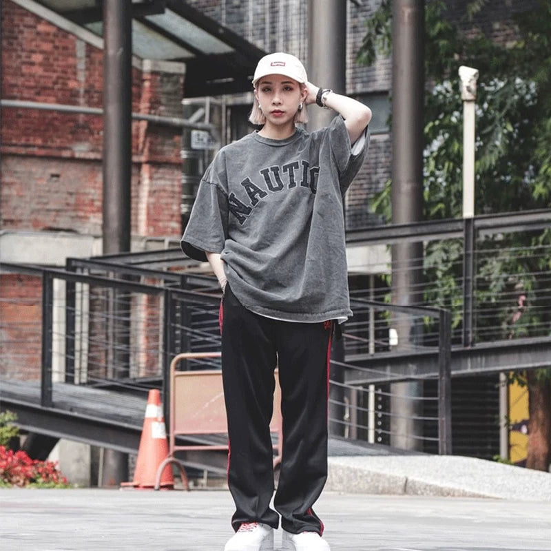 Nautica Style Cold Dyed Vintage Wash Embroidery Tee
