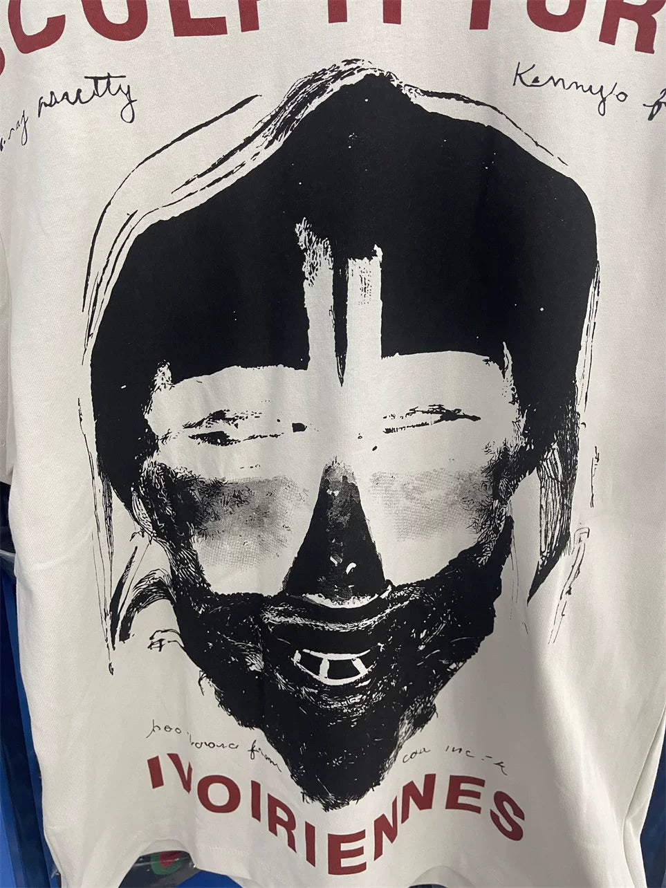 ERD Melancholy Retro Letter Portrait Printed Short Sleeve Tee