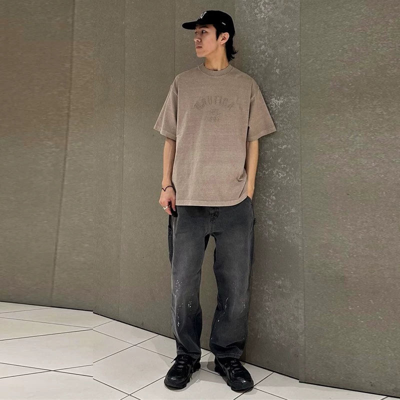 Nautica Style Vintage Wash Heavyweight Embroidery Tee