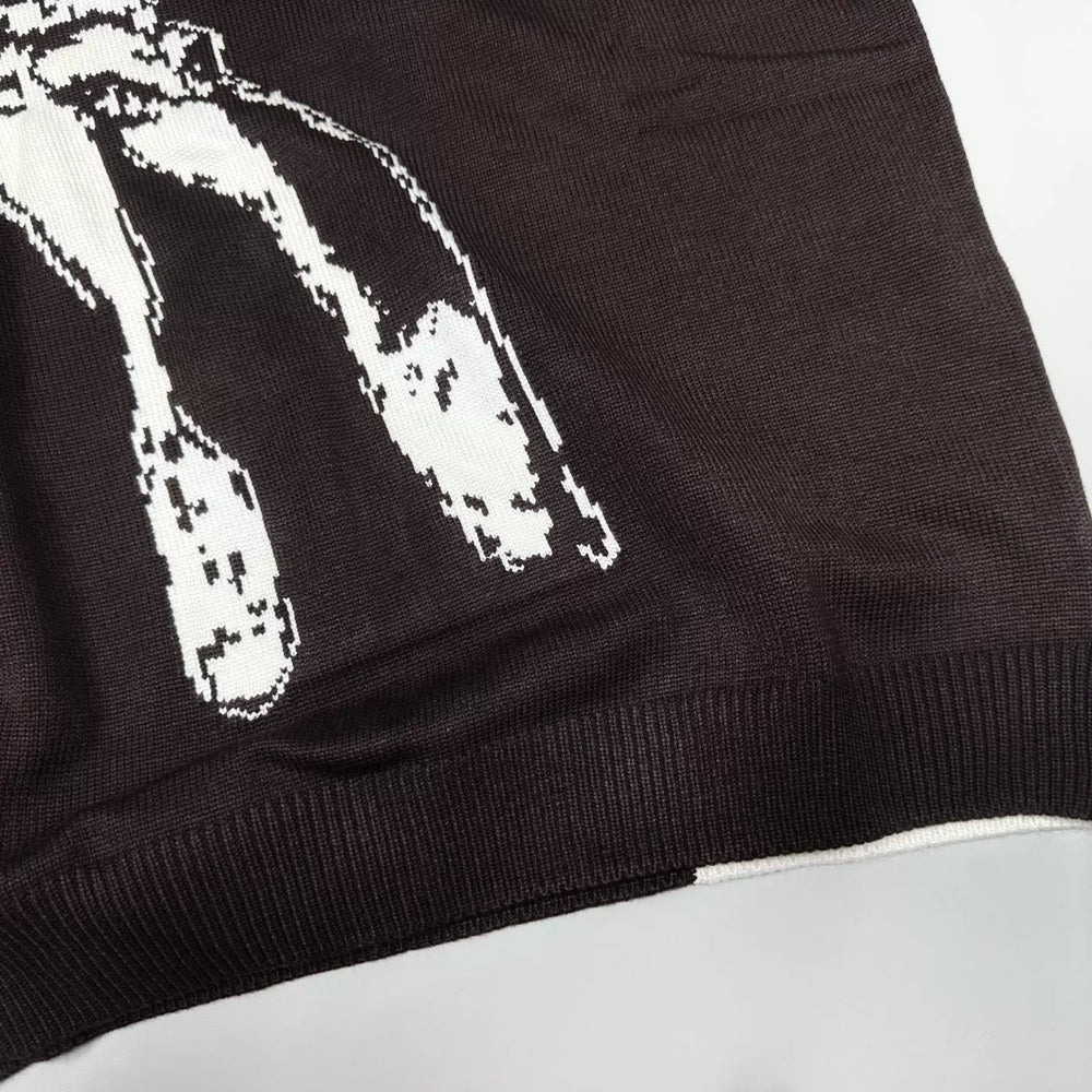 ERD Vintage Cartoon Print Crewneck Loose Knit Sweater