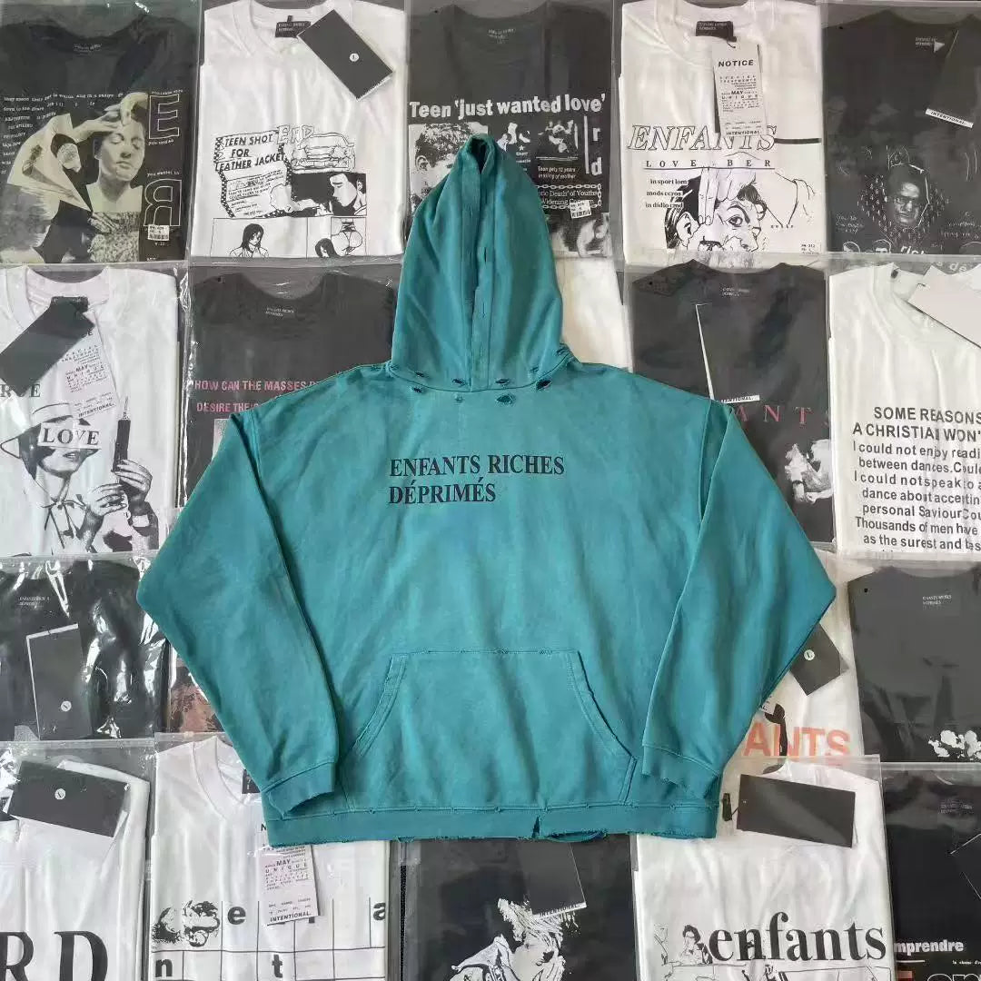 ERD melancholic Washed Fleece Oversized Graphic Hoodie