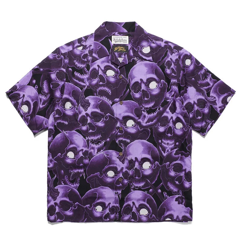 WACKO MARIA 56 Tattoo Studio Skull Hawaiian Shirt