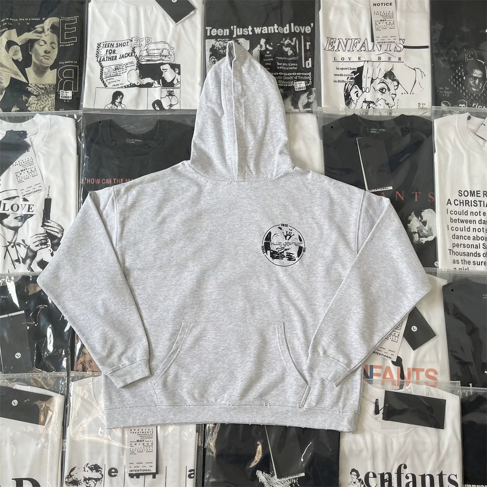 ERD melancholic Washed Fleece Oversized Graphic Hoodie