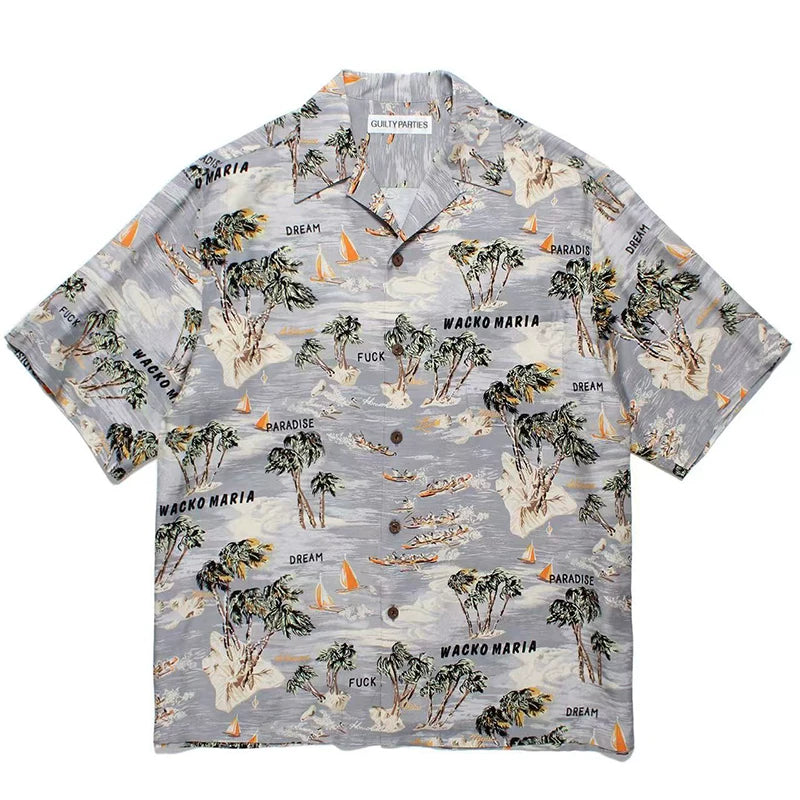 WACKO MARIA Palm Tree Sailing Boat Hawaiian Shirt