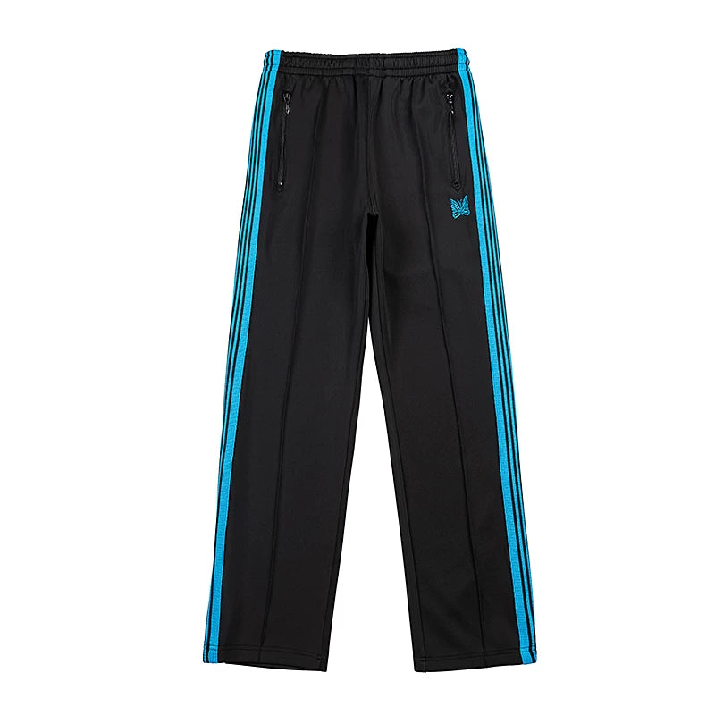 Needles Style Butterfly Embroidered Stripe Track Pants