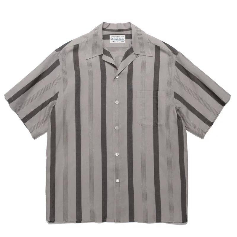 WACKO MARIA Check Stripe Rayon Hawaiian Shirt