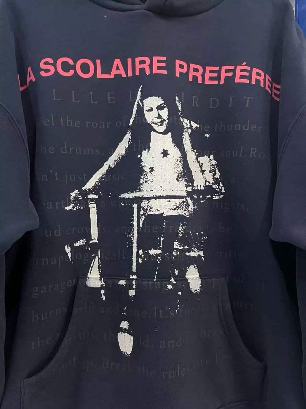 ERD Vintage LA SCOLAIRE PRÉFÉRÉE Fleece Pullover Hoodie
