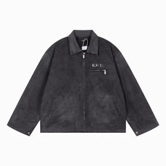 ERD melancholic Vintage Detroit Washed Canvas Collared Jacket