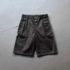 Derschutze Inspired Vintage Plum Blossom Embroidery Jean Shorts