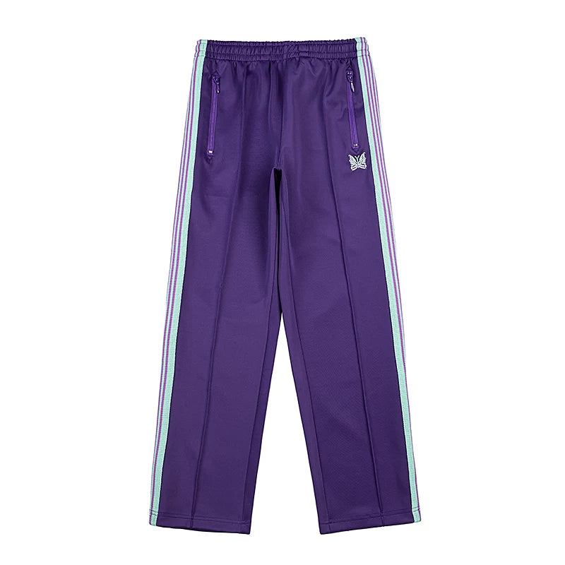 Needles Style Butterfly Embroidered Stripe Track Pants