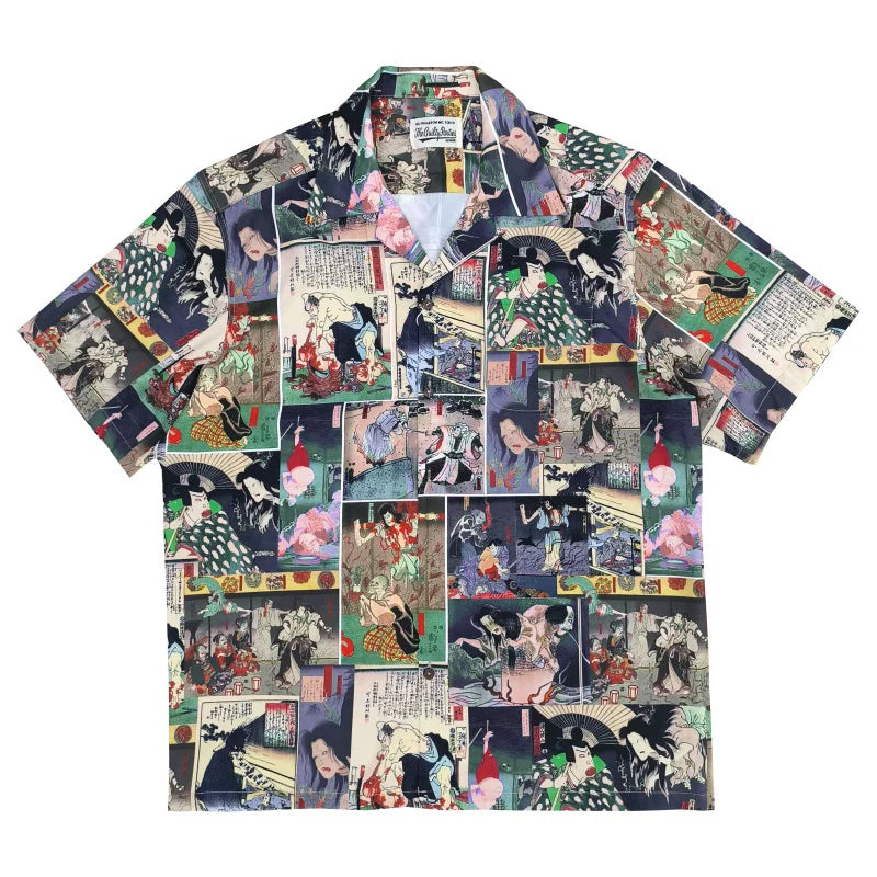 WACKO MARIA Style Vampire Horror Hawaiian Shirt
