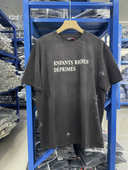ERD Classic Logo Distressed Washed Grey Tee
