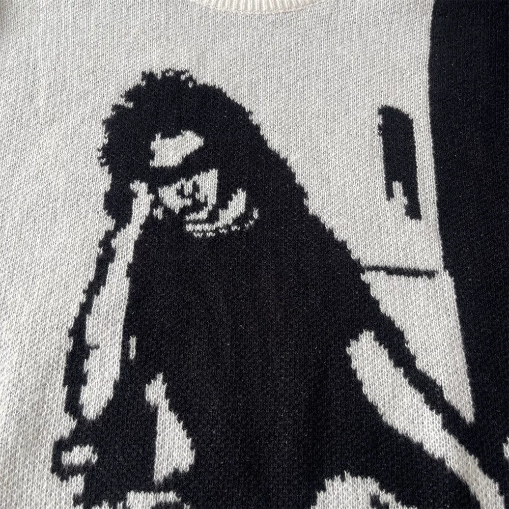 ERD melancholic rich second-generation Vintage Colorblock Portrait Knit Sweater