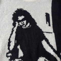 ERD melancholic rich second-generation Vintage Colorblock Portrait Knit Sweater