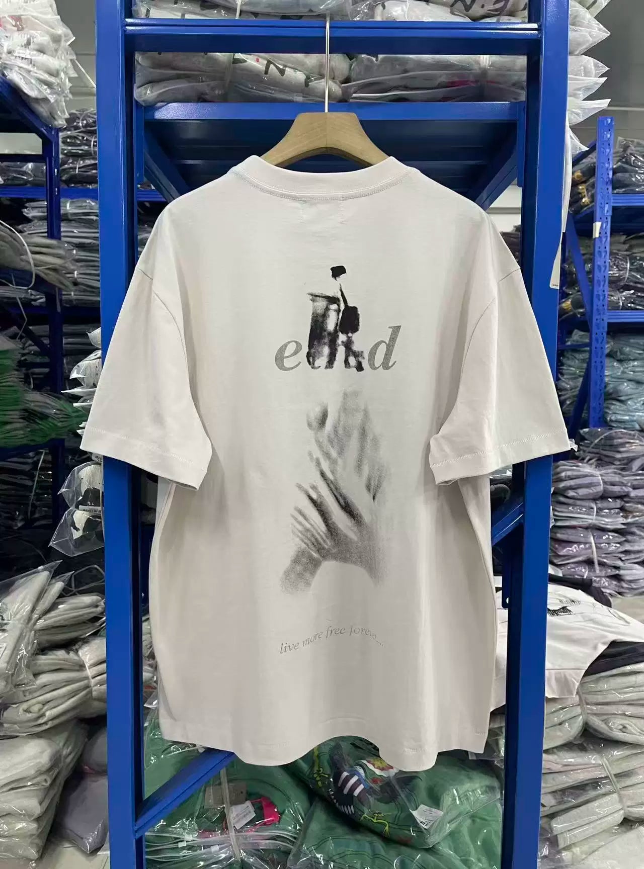 ERD's melancholic second-generation Vintage Mud White Slogan T-Shirt