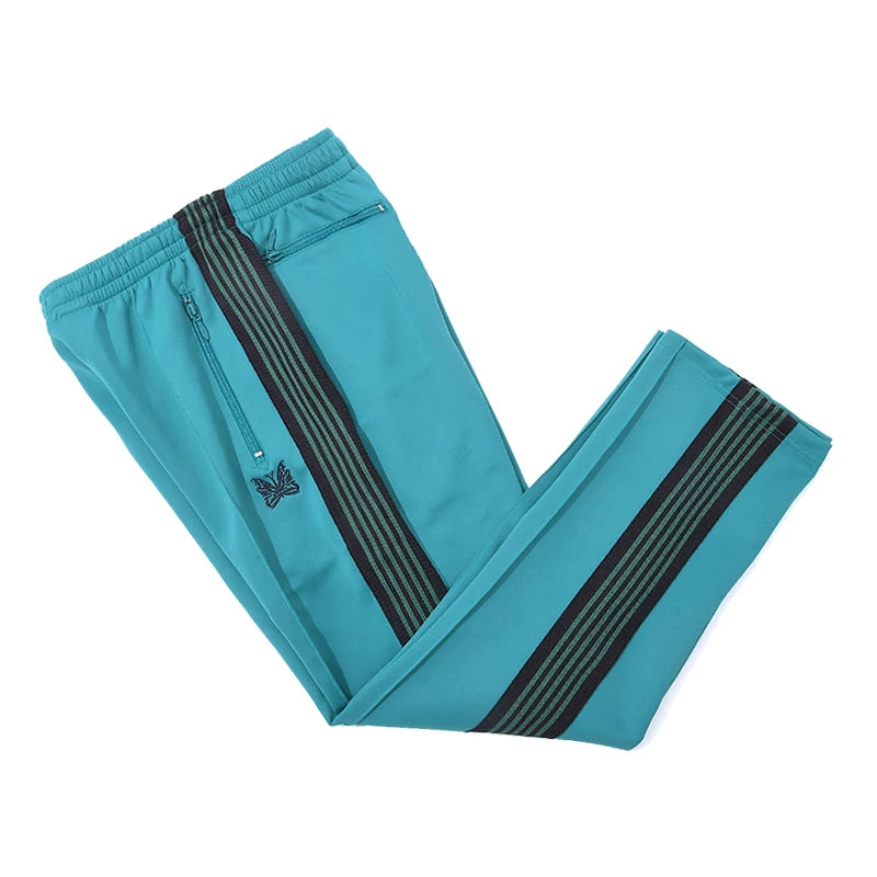 Needles Inspired Butterfly Embroidery Striped Straight Track Pants