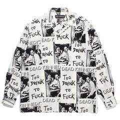 WACKO MARIA World Peace Long Sleeve Rayon Shirt