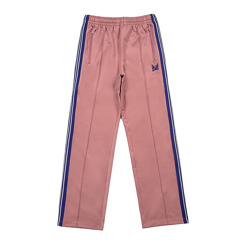 Needles Style Butterfly Embroidered Stripe Track Pants