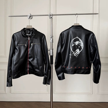 ERD Inspired Distressed Vintage PU Leather Biker Jacket