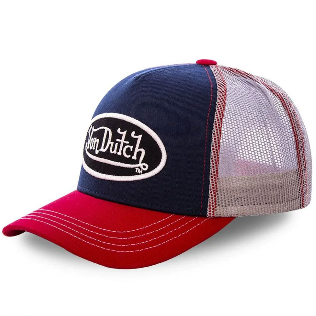 Von Dutch Vintage Letter Embroidered Mesh Trucker Hat