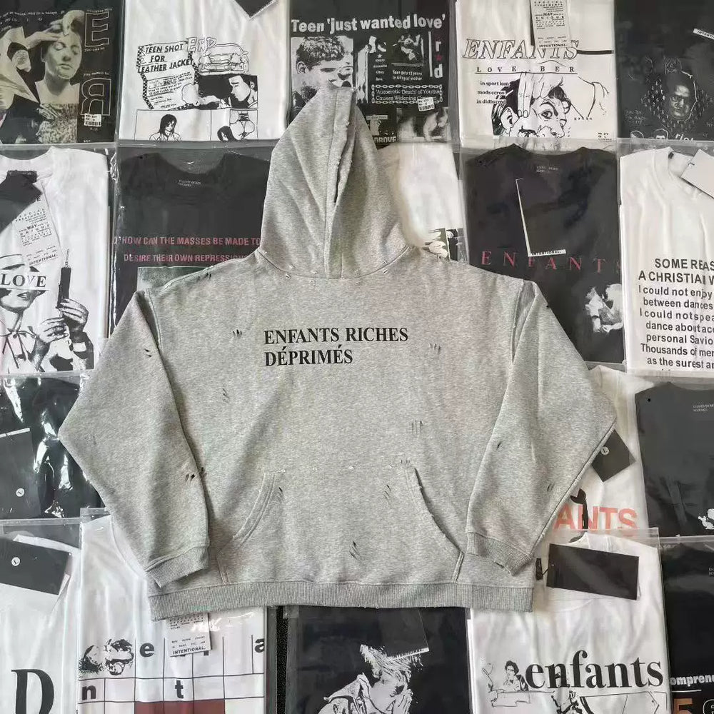 ERD melancholic Washed Fleece Oversized Graphic Hoodie