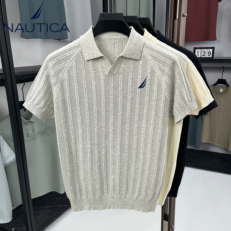 Nautica Nautica Style Knit Polo Heavyweight Cotton Shirt
