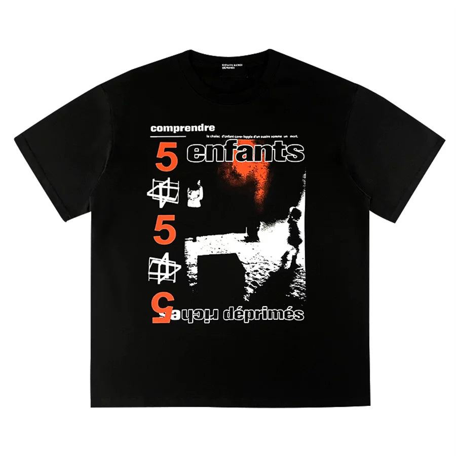 ERD Vintage Oversized Cartoon Graphic Tee Shirt
