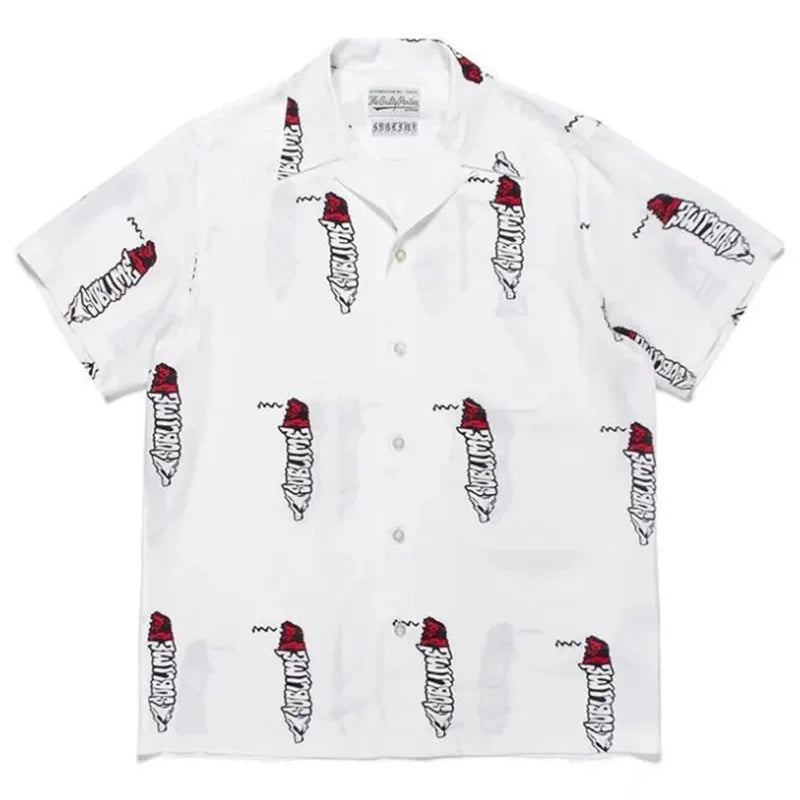 WACKO MARIA Basquiat Graphic Cuban Collar Shirt