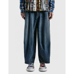 Needles Style Heavyweight Washed Wide Leg Denim Jeans
